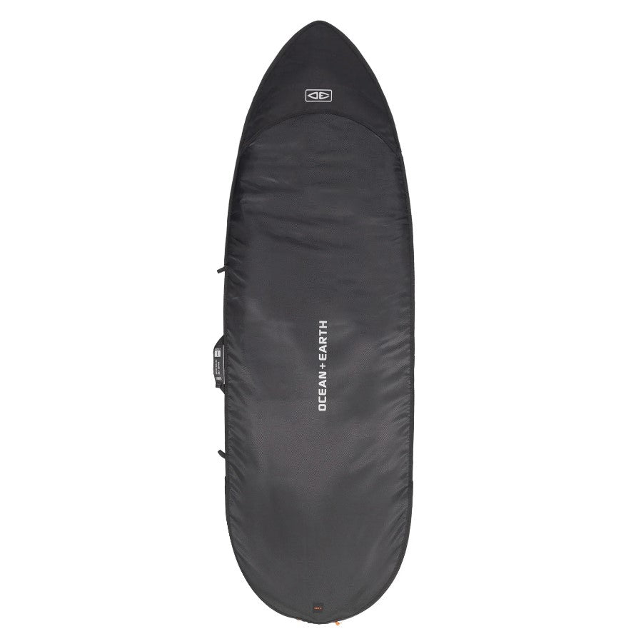 Ocean and Earth Cor-X 6'8 Fish Surfboard Day Cover showing top in black