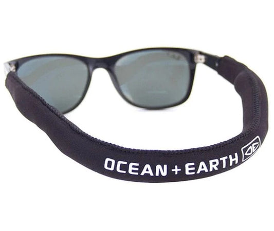 Ocean and Earth Floating Sunglasses Strap on pair of sunglasses in black