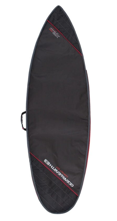 Ocean and Earth COMPACT DAY 5'8 SURFBOARD COVER black red