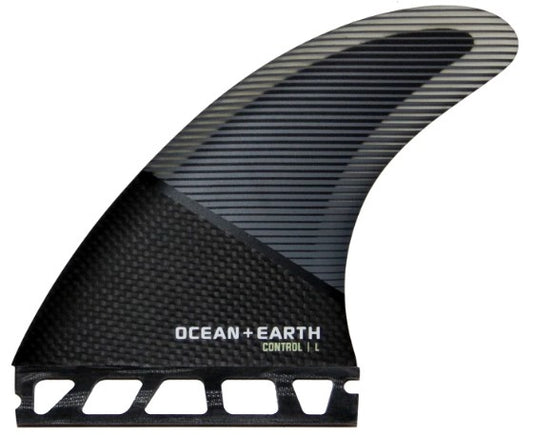 Ocean and Eart Control Thruster Large Surfboard Fins - Single Tab Futures fins base