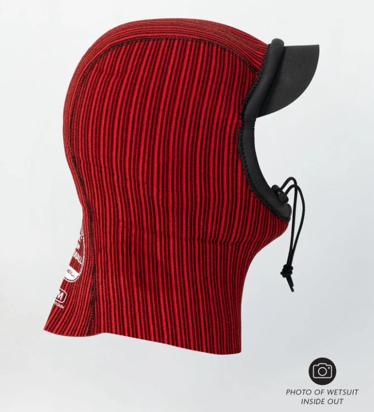 O'Neill Hyper Fire 3mm Wetsuit Hood showing internal thermal lining