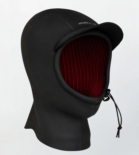 O'Neill Hyper Fire 3mm Wetsuit Hood in black from front