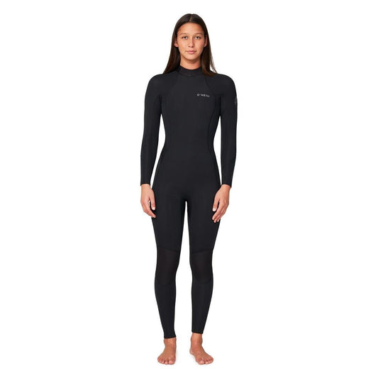 O'Neill Womens Bahia 3/2mm BZ GBS Wetsuit in black from front