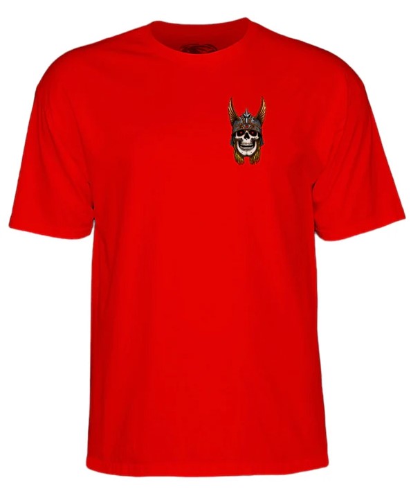 Powell Peralta Andy Anderson Skull Tee in red showing front