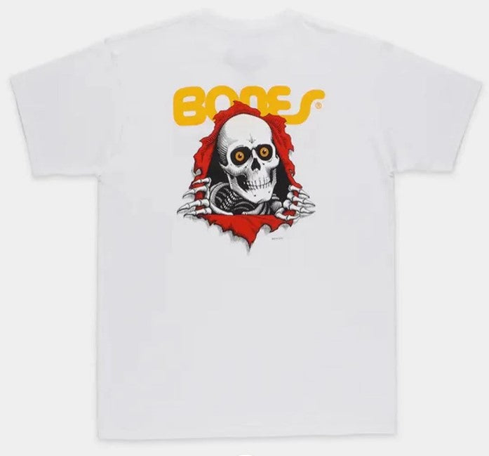 Powell Peralta Ripper Tee in white showing back print