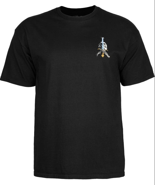 Powell Peralta Skull and Sword Tee in black showing front print