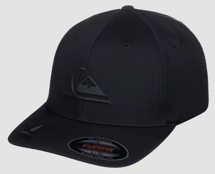 Quiksilver Amped Up Flexfit Cap in black from front