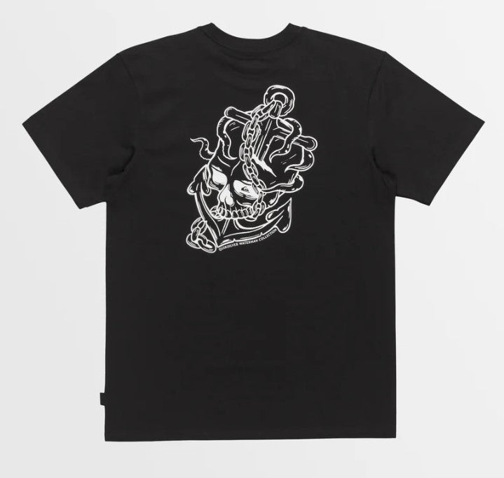 Quiksilver Anchors Away Tee in black from rear