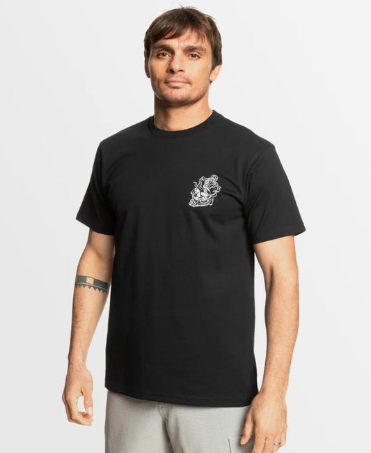 Quiksilver Anchors Away Tee in black from front