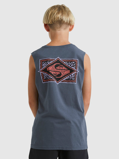 Quiksilver Back Flash Youth Muscle in iron gate from back