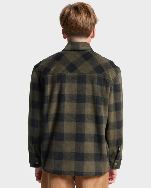 Quiksilver Bering Strait Youth Checked Shirt on model from rear