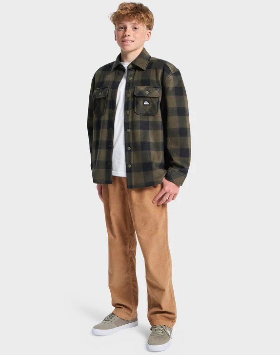 Quiksilver Bering Strait Youth Checked Shirt on model from front