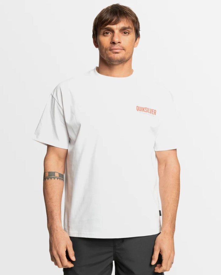 Quiksilver Blue Fin Tee in white from front