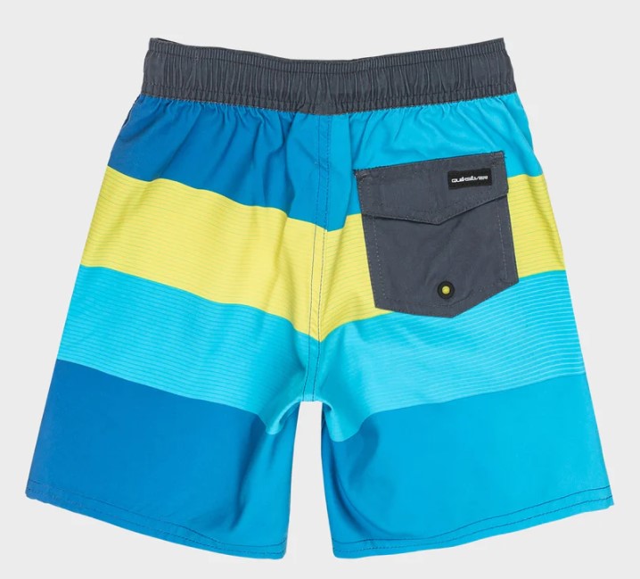 Quiksilver Groms Everyday Padang 13" Boardshorts in monaco blue stripe from the rear