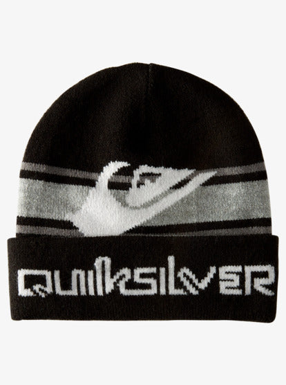 Quiksilver Boys Gem Nation Reversible Beanie in black with grey and white