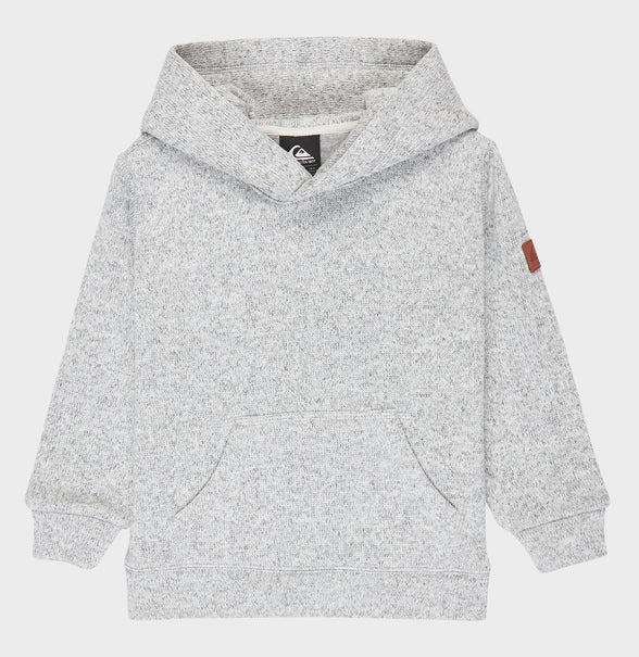 Quiksilver Boys Keller Art Hoodie in light grey heather colourway flatlay from front