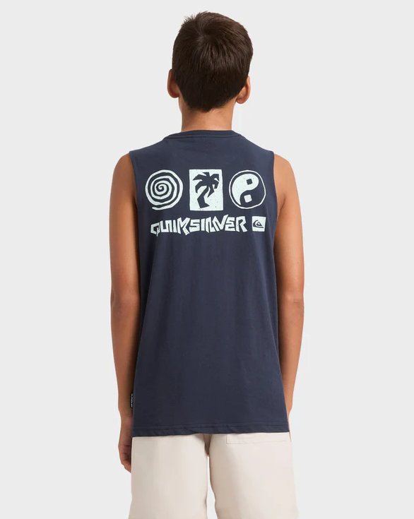 Quiksilver Next Gen Youth Muscle in navy colourway from rear