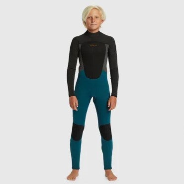 Quiksilver Kids Prologue 4/3mm GBS BZ Wetsuit in midnight turquoise colourway