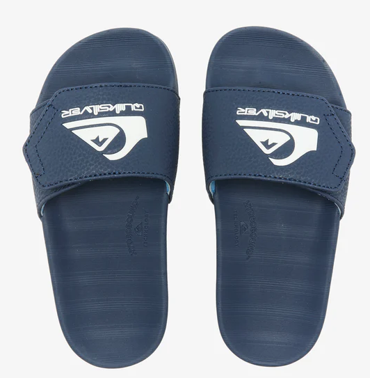 Quiksilver Youth Sunset Slide Adjust in navy showing a pair from above