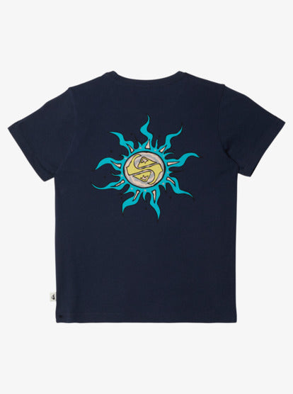 Quiksilver Tribal Suns Groms Tee in dark navy from rear