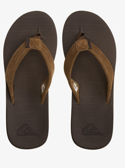 Quiksilver Carver Suede Recycled Jandals pair of with brown colour
