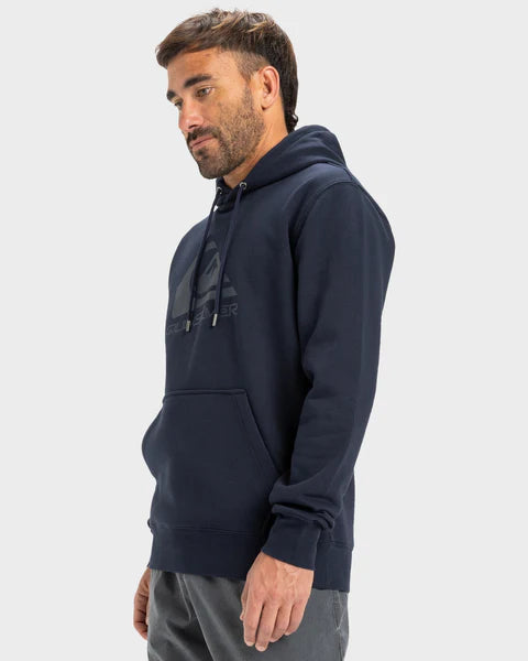 Quiksilver Comp Logo Hoodie in dark navy on model