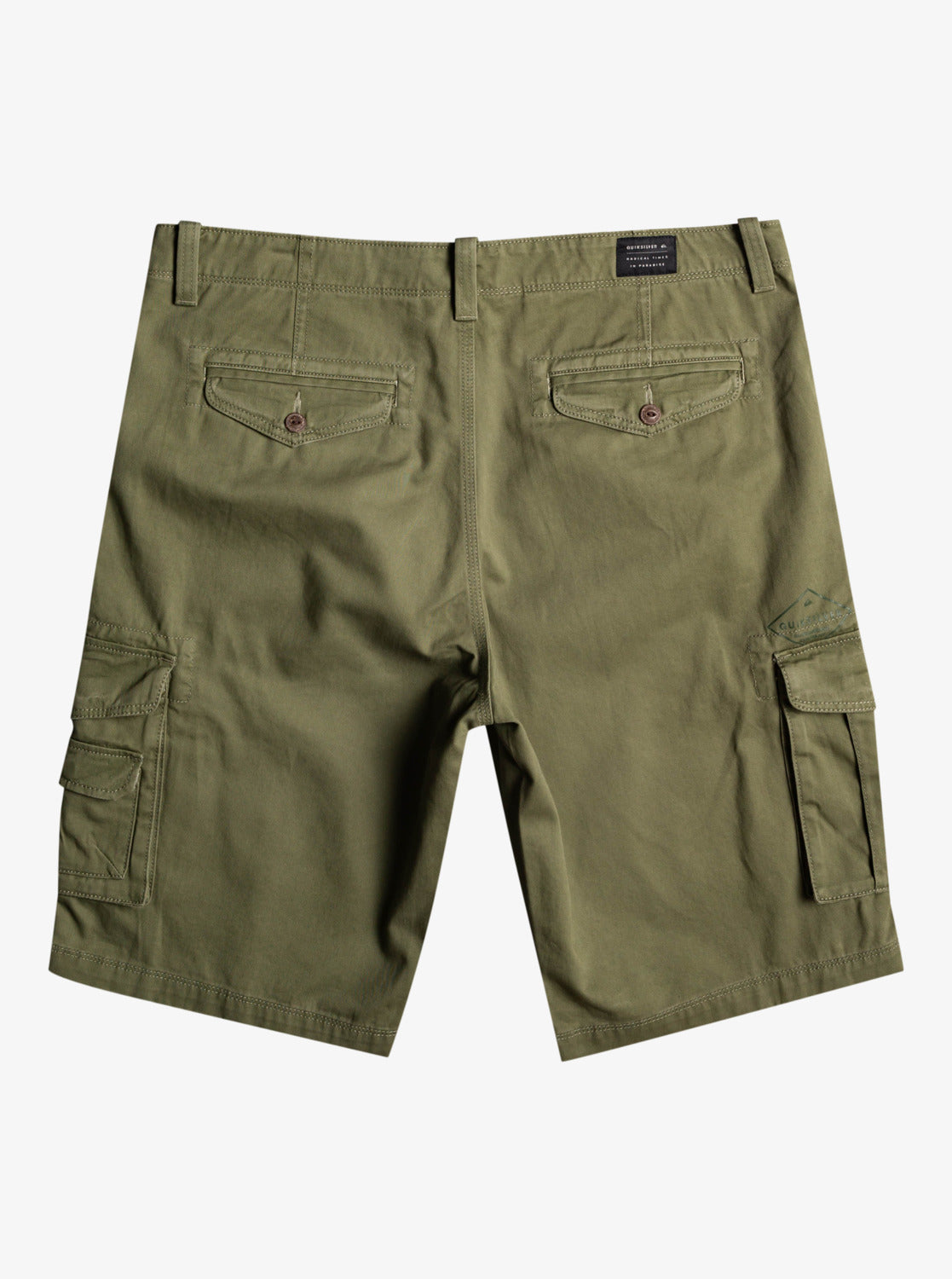 Quiksilver Crucial Battle Cargo Shorts in four leaf clover colourway from rear