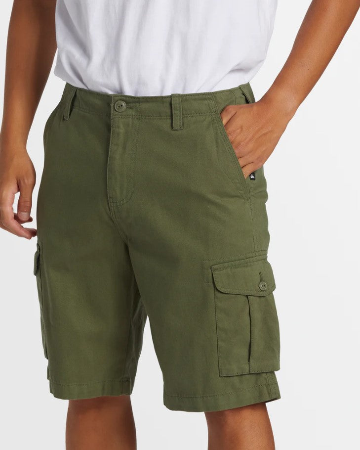 Quiksilver Crucial Battle Cargo Shorts in four leaf clover from front