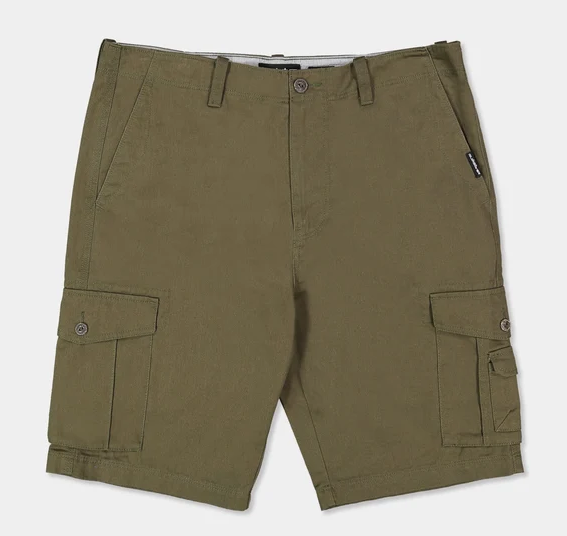 Quiksilver Crucial Battle 21" Cargo Shorts in grape leaf from front flatlay