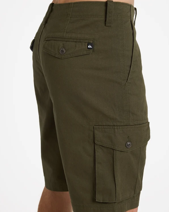 Quiksilver Crucial Battle 21" Cargo Shorts in grape leaf from rear