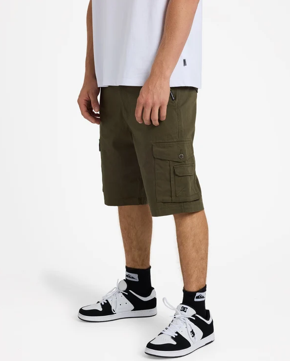 Quiksilver Crucial Battle 21" Cargo Shorts in grape leaf from side