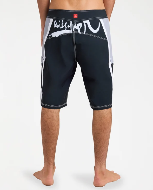 Quiksilver Eliminator 21" Mens Boardshorts in black from rear showing backside quiksilver print