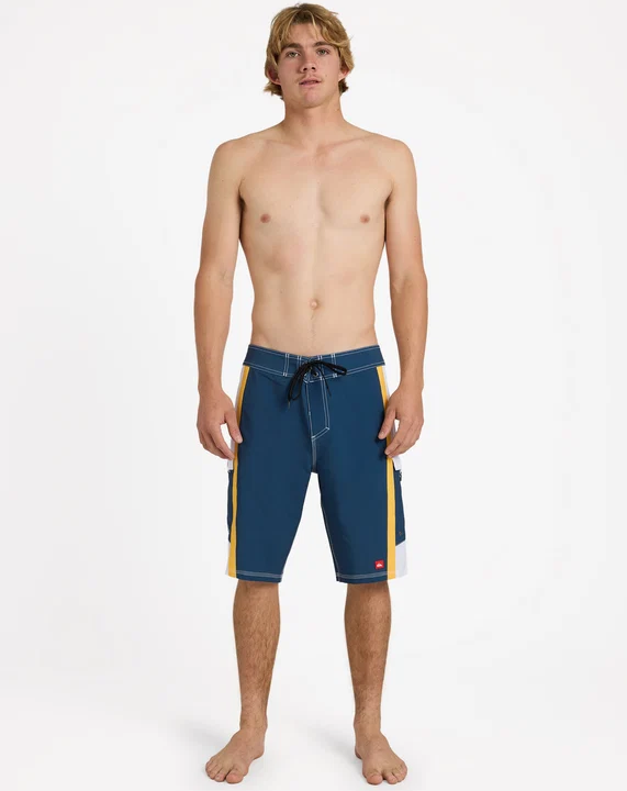 Quiksilver Eliminator 21" Mens Boardshorts in dark denim on model from front