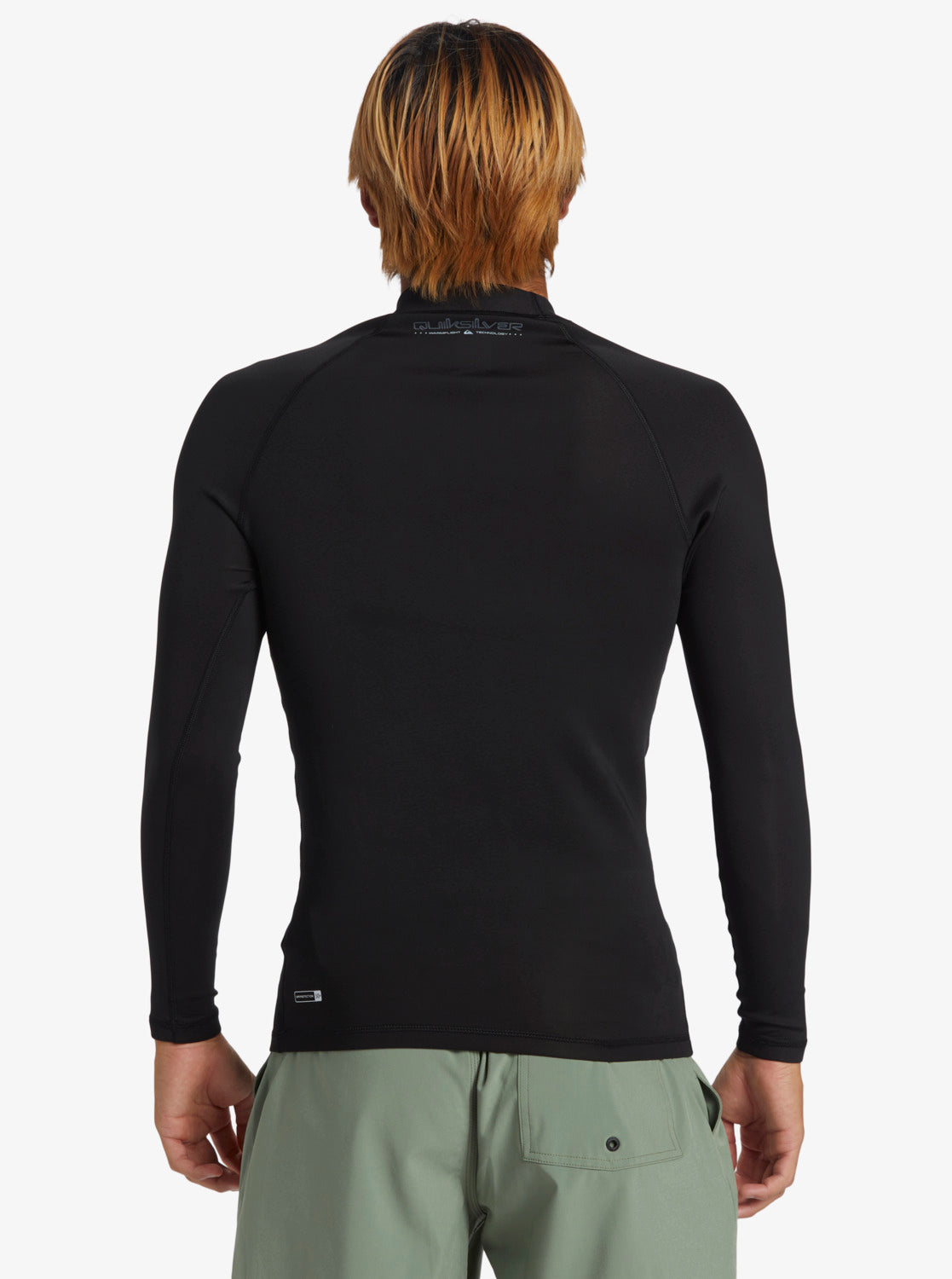 Quiksilver Everyday Heat LS Thermal Rash Top in black from rear