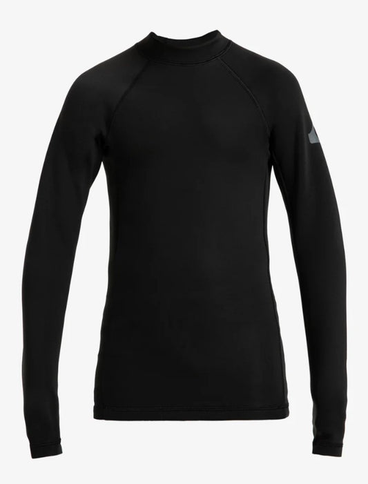 Quiksilver Everyday Heat Long Sleeve Youth Thermal Rashie in black from front