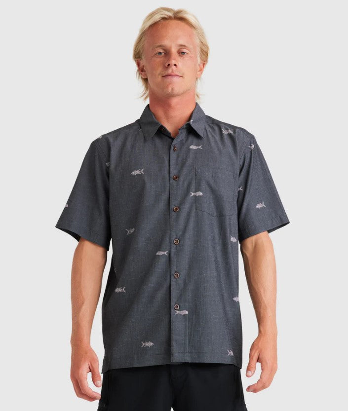 Quiksilver Full House Short Sleeve Shirt in black from rear