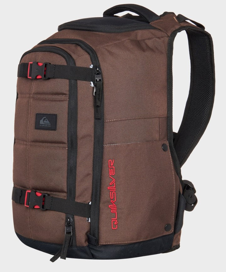 Quiksilver Grenade 32 Litre Backpack in chocolate colour from front/side view