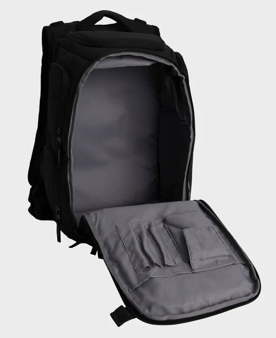 Quiksilver Grenade 32 Litre Premium Backpack in black showing the inside