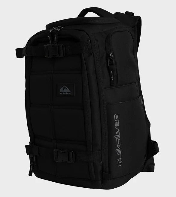 Quiksilver Grenade 32 Litre Premium Backpack in black showing the front from an angle
