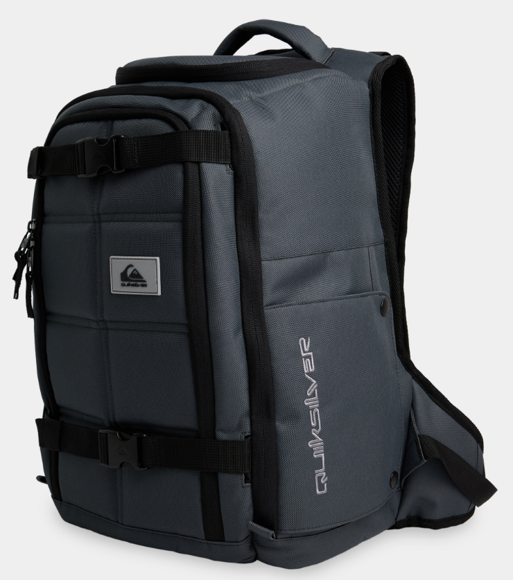 Quiksilver Grenade 32 Litre Tech Backpack in iron gate from the side