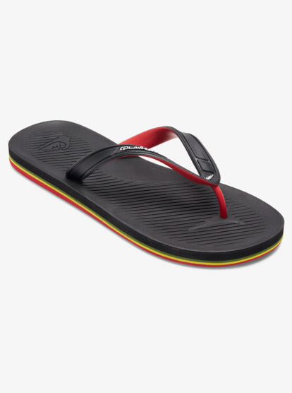 Quiksilver Haleiwa Core Jandals in lack 3 colourway rasta