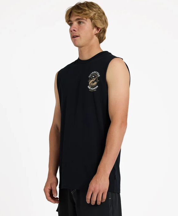 Quiksilver Hard Line Muscle Top in black from front/side view