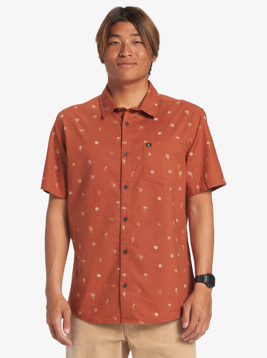 Quiksilver Heat Wave Short Sleeve Shirt in baked clay from front