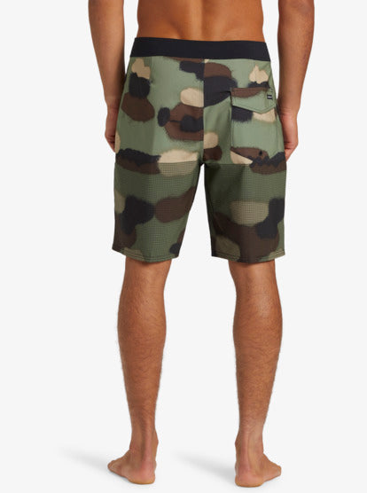 Quiksilver Highline Straight 19" Boardshorts in camo from rear