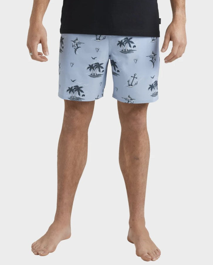 Quiksilver Horizon Haze Volley Shorts in blue from close up