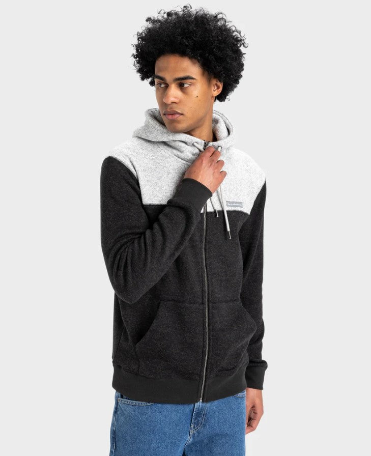 Quiksilver Keller Block Zip-Up in black heather