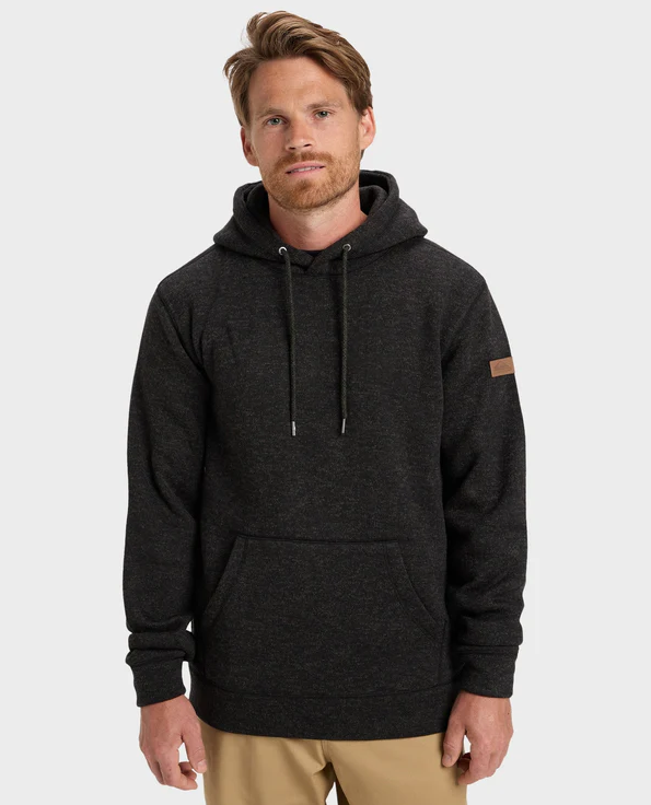 Quiksilver Keller Hoodie in black heather on model from front