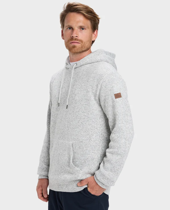 Quiksilver Keller Hoodie in light grey heather on model from side
