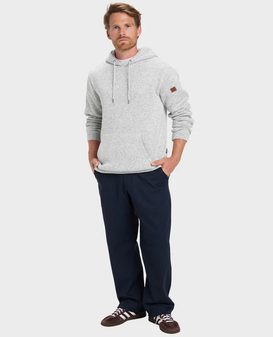 Quiksilver Keller Hoodie in light grey heather on model from front