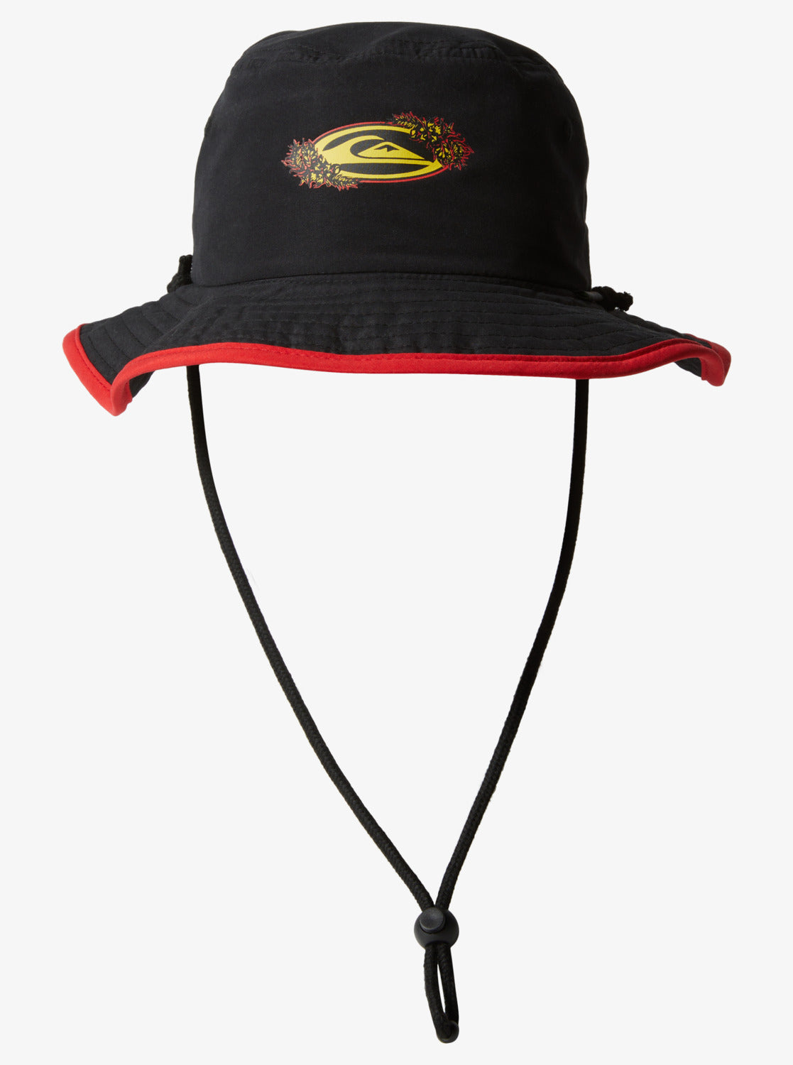 Quiksilver Know It All Youth Bucket Hat in black with red trim